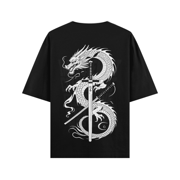 Dragon’s Discipline Oversized Tee – Black/White Edition